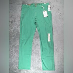 Dockers Alpha Khaki Pants Mens 34x32 Green Slim Tapered Flyweight Broken In NWT